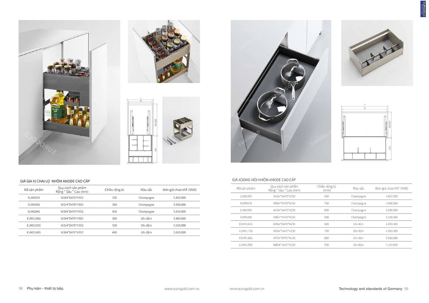 Phụ kiện nhà bếp EUROGOLD Catalogue và Bảng giá mới nhất Bình Dương /Page 30